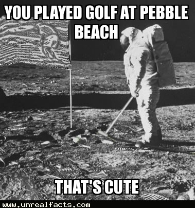 there are two golf balls on the moon